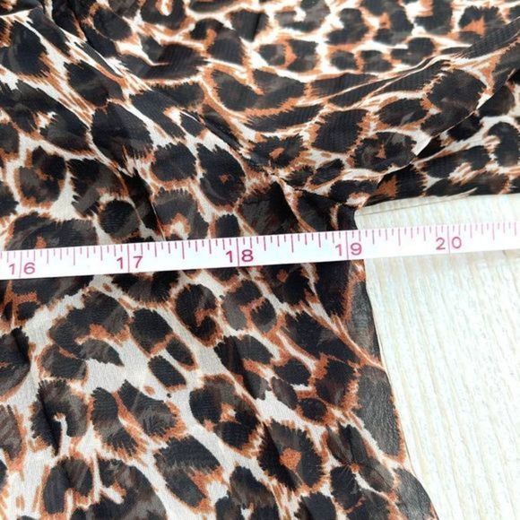 Olive & Oak Cheetah‎ Print Long Sleeve Blouse L - Picture 7 of 8